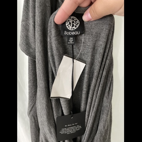 NWT $52 Bobeau Marllyn Off Shoulder‎ Knit Blouse in Grey [ PLUS SZ 2X ] - Picture 5 of 12